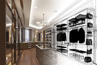 Offener Kleiderschrank